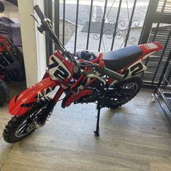 49cc 2 Stroke Gasoline Powered Pit Bike, Off Road Dirt Bike For Kids 