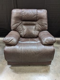 Brown Faux Leather Power Recliner Chair with USB Port