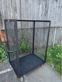 Heavy Duty Jamco Mesh Caged Cart - Warehouse Security Rolling Cage Cart