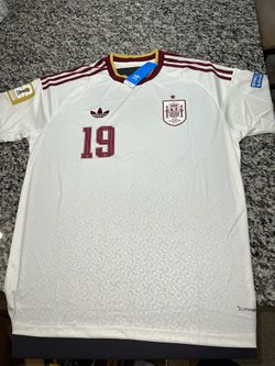 Spain National Team Lamine Yamal #19 Home White Jersey – Size XL