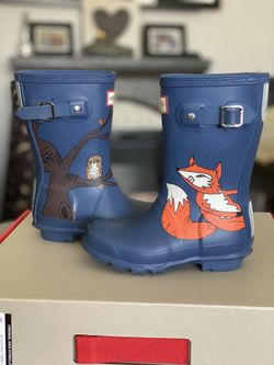 Hunter boots woodland creatures $40