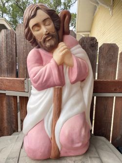 Damaged Vintage Christmas Nativity Outdoor Joseph Blow Mold 27"