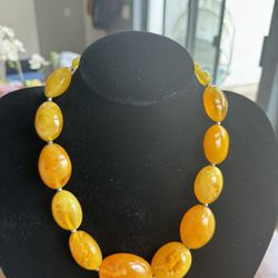 Real Amber Heavy Necklace +ring