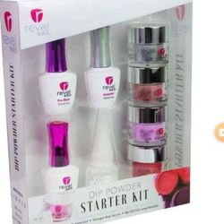 Revel Nail Dip Powder 4 Color Starter Kit (Gushing over Glitter)