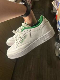 men’s reebok club c85 sneakers white and green