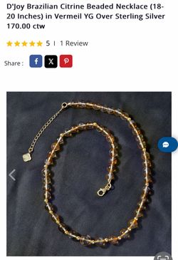 D'Joy Brazilian Citrine Beaded Necklace (18-20 Inches) - new!