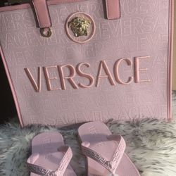 Versace Hand Bag And Slides 