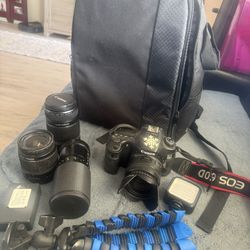 Canon EOS 60D Camera With 3 Telephoto Lenses, Tripod, Light And Backpack!