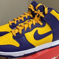 Nike Dunk High Lakers size 9.5 men 11 women box 📦✅