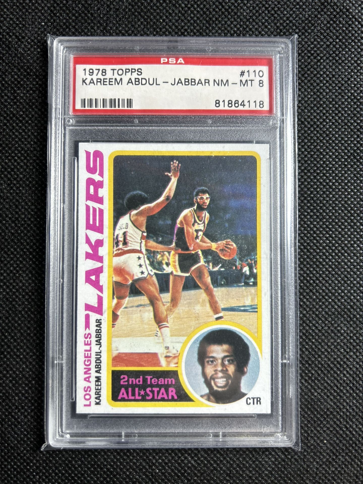 1978 Topps Basketball 110 Kareem Abdul Jabbar PSA 8 Centered High End