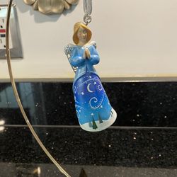 Vintage 2005 Hallmark Keepsake Azura Ornament Blue Angel with Metal Wings 4.5” 