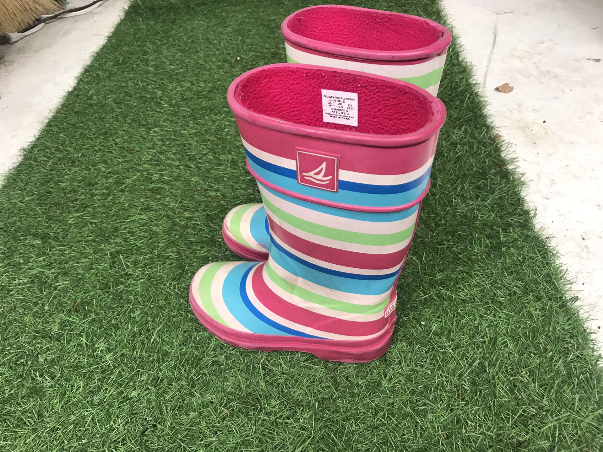 Kids Small girl rain 🌧 boots size 11 Sperry Top Slider brand