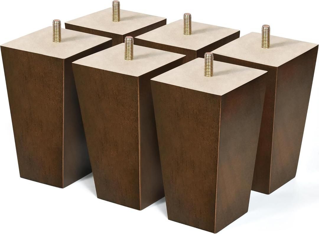 AORYVIC Wood Furniture Legs Sofa Legs Pack of 4 Square Couch Legs Mid-Century Modern Replacement Legs for Armchair Recliner Coffee Table Dresser Sideb