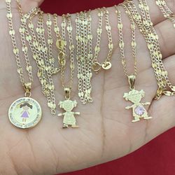 Cadenas Sólidas Para Niña En 14 Kt Garantizado