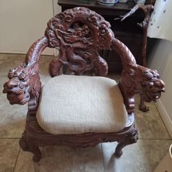 Antique Chinese Carved Wood Chair