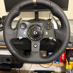Logitech Steering Wheel And Gear Shifter And Pedal 