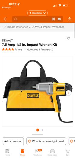 7.5 Amp 1/2 in. Impact Wrench kit （tool）