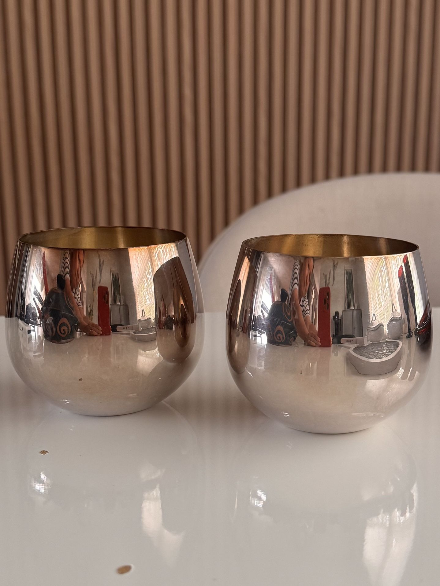 Vintage Sheridan Silver-Plated Cups (Set of 2)