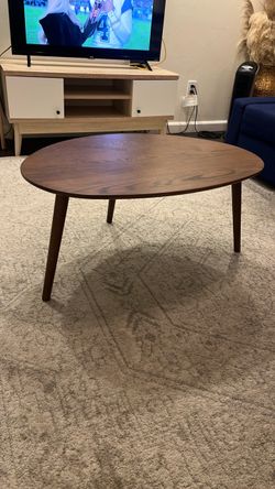 Mid-Century Round Wood Coffee Table