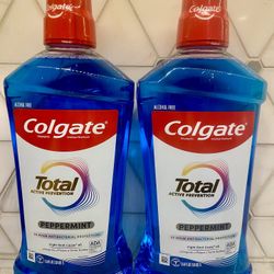 Colgate Total Alcohol Free Mouthwash, Peppermint, 1.0 L. Unopened/new 