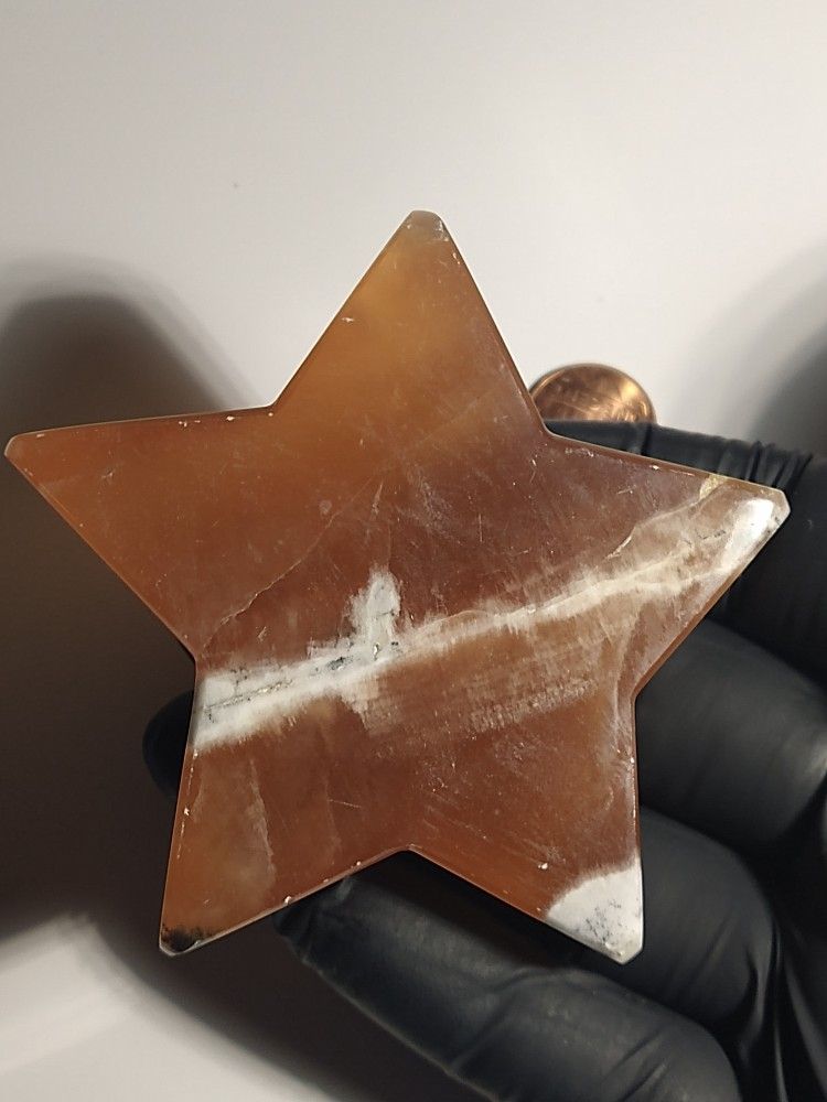 honey calcite star