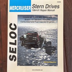Mercruiser Stern Drives In 1964 To 91 Repair Manual.
