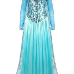 Frozen Elsa Costume  Disney Premium Womens Outfit Long Sleeve Top, Skirt, Cape and Corset