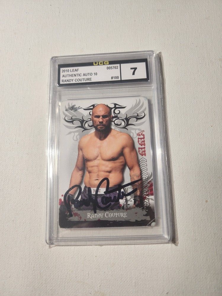 RANDY COUTURE UFC MMA Champion Mixed Marshal Arts UCG GEM MINT 10 Auto 7OVERALL , Fighter KO Octagon #1