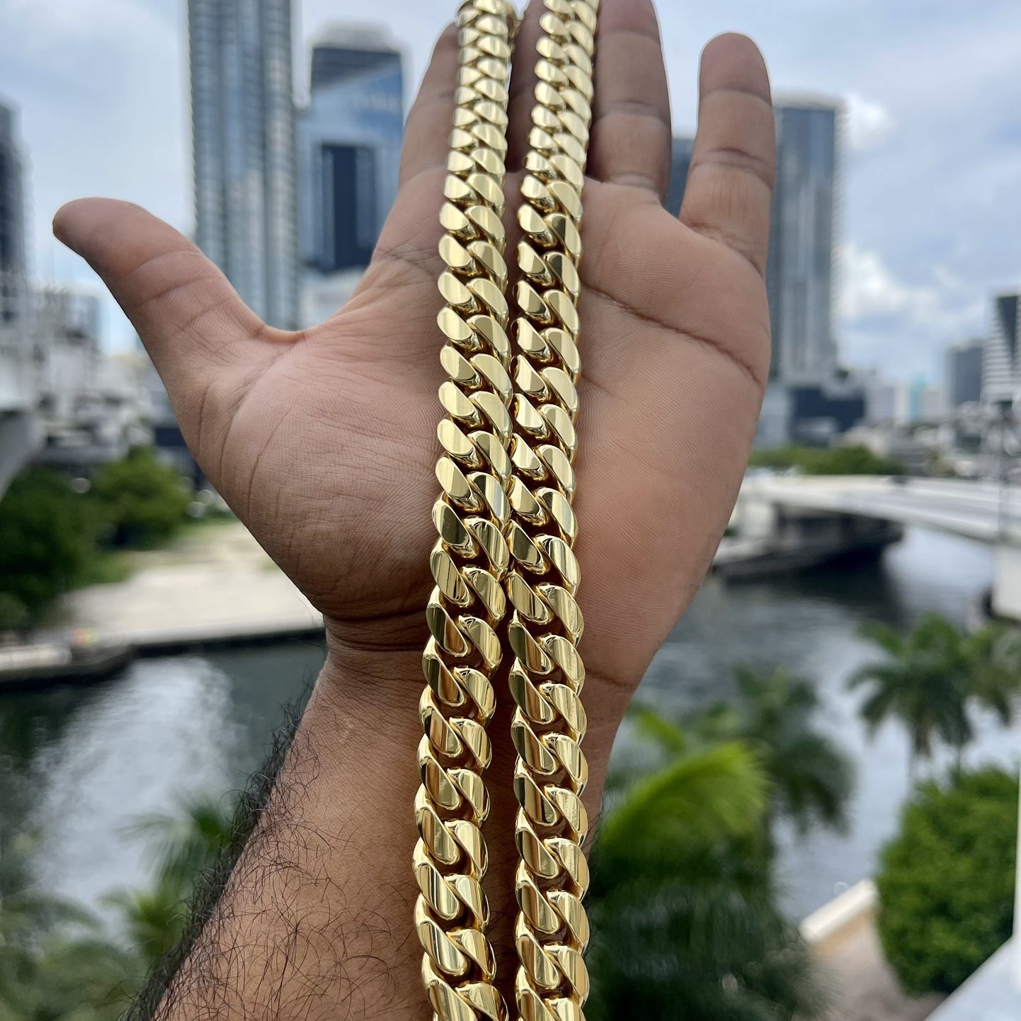 Miami Cuban Link Chain Blue, Miami Cuban Link Chain 16mm