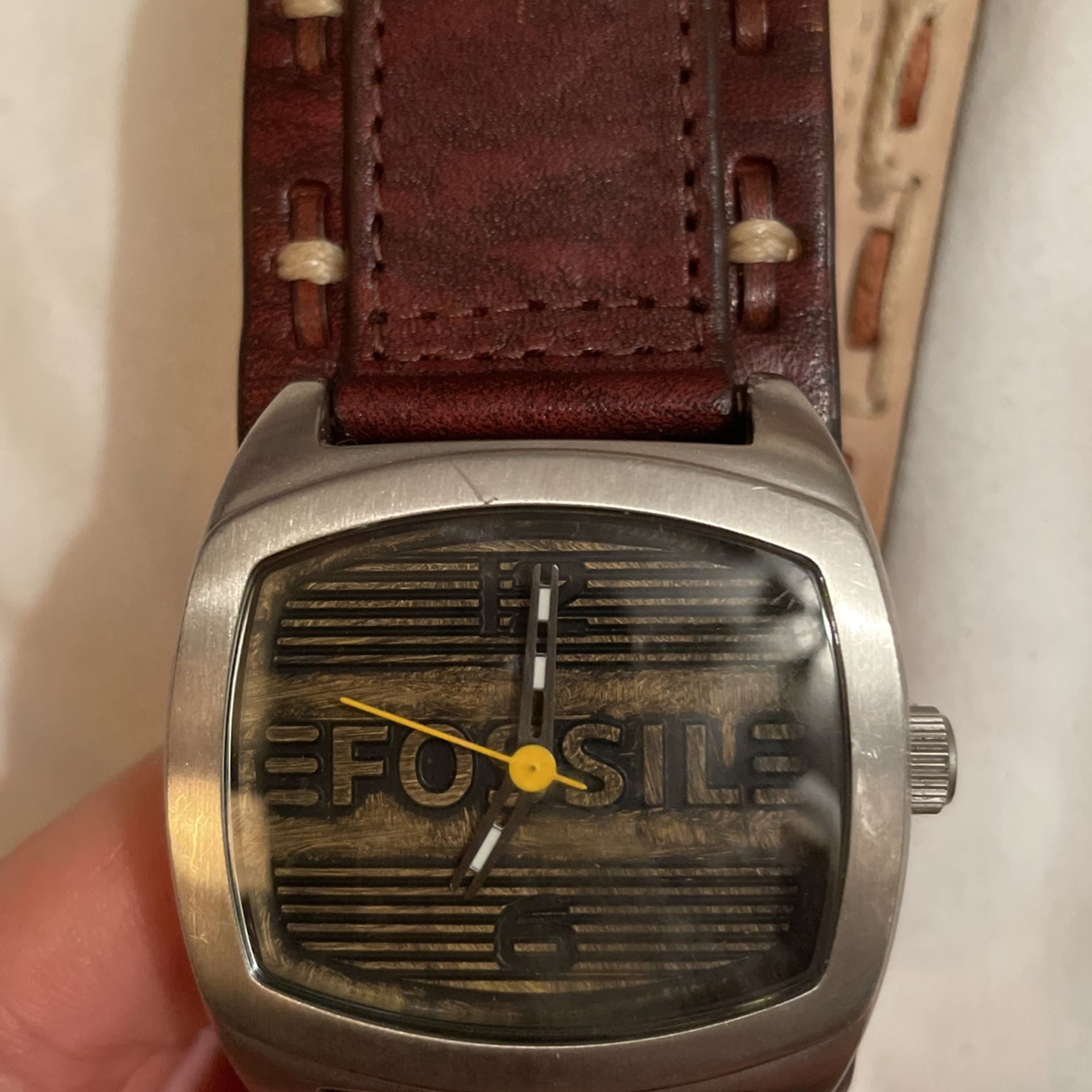 Mens Brown Leather Fossil Watch