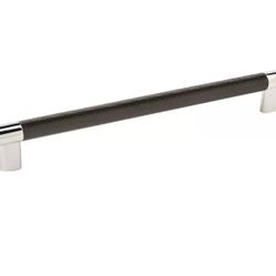 AMEROCK Esquire Collection 10" (256mm) Centers Knurled Cabinet Pull in POLISHED NICKEL/BLACK BRONZE