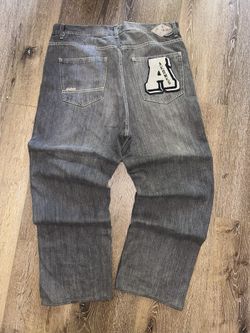 FADED GREY BAGGY JEANS