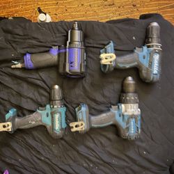 Makita Drill Set And Earthquake Xt Impact Wrench