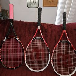 7 NAME BRAND TENNIS RACQUETS  ONLY $19 EACH! FREE  BAGS 