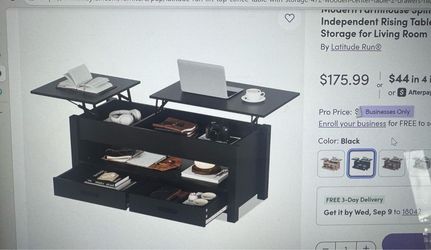 Lift top coffee table