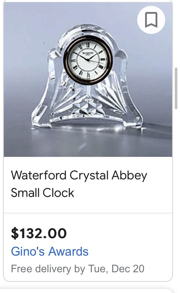 Waterford Crystal “Abby” Analog Desk Timepiece 