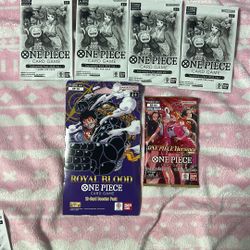 One Piece TCG Sealed Bundle Tournament Packs + Royal Blood + Heroines