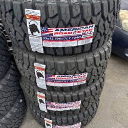 33x12.50r17 New Tires #4 American R/t Mount & Balance // 4 llantas nuevas todo terreno Instaladas Y Balanceadas