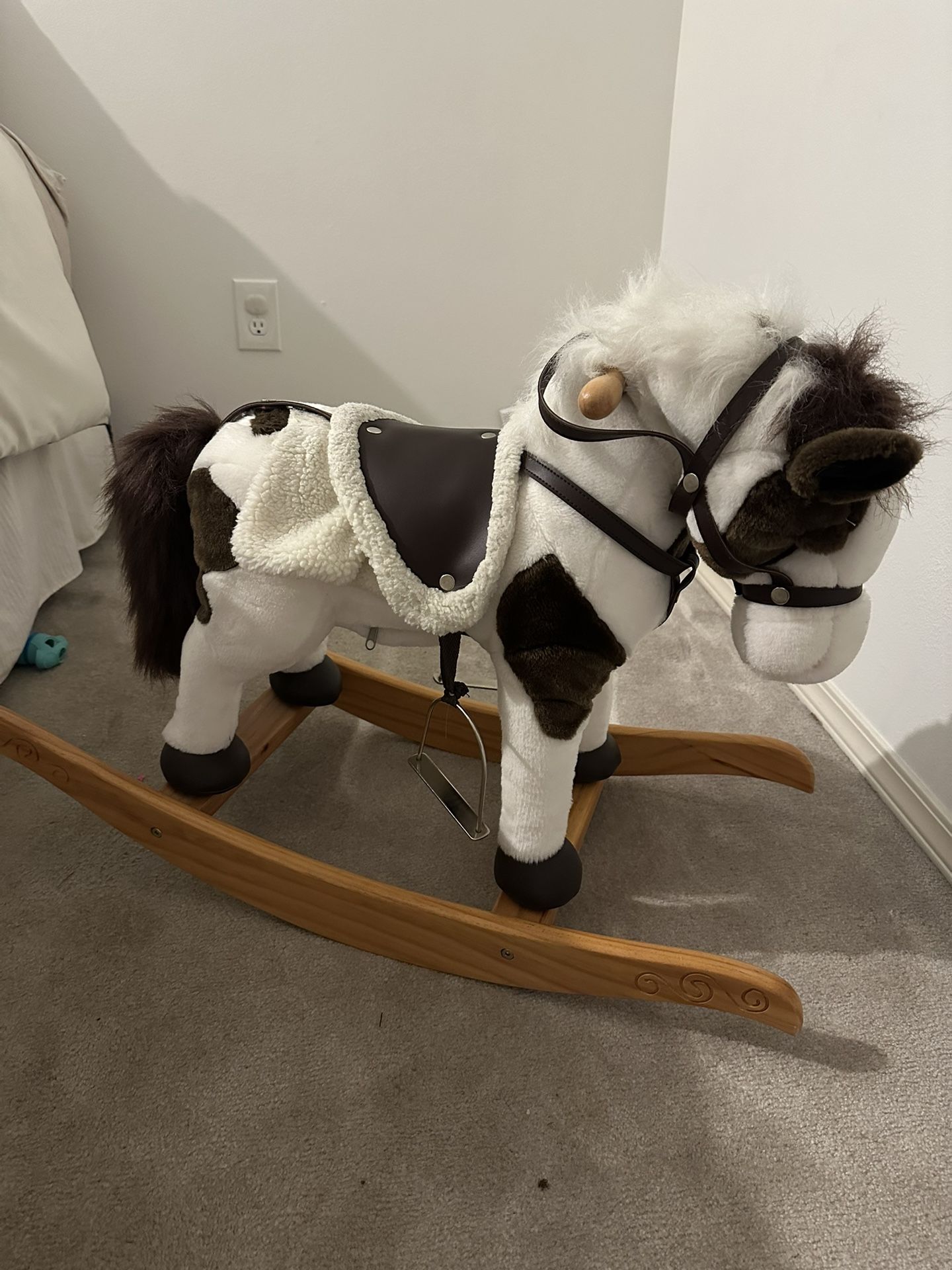 Chrisha Playful Plush Rocking Horse