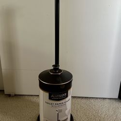 Freestanding Toilet Paper Holder Stand with Storage, Modern Covered Toilet Paper Stand