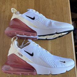 New Nike Air Max 270 White Black Ivory Muslin Shoes Women’s 11, Men’s 9.5