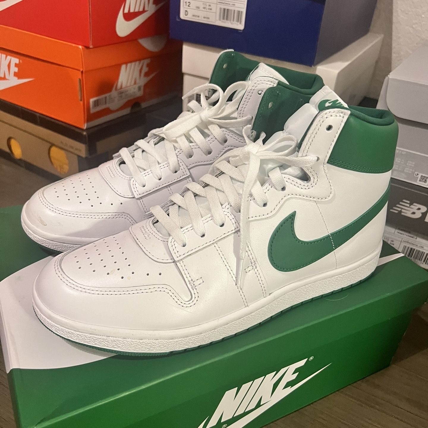 Size 12 Nike Air Jordan Air Ship PE SP Shoes White Pine Green 