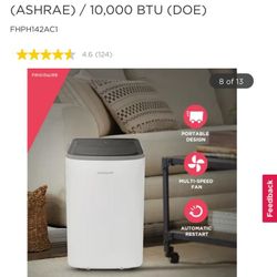 Frigidaire 3-in-1 Heat/Cool Portable Room Air Conditioner 14,000 BTU (ASHRAE) / 10,000 BTU (DOE) FHPH142AC1