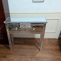 Glass Mirror Stand Desk 