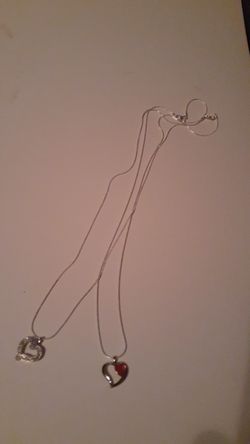 Silver Heart Pendants w/chains $10 each