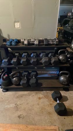 Dumbbells with rack