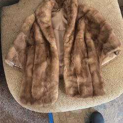 Luxury Vintage Mink Fur Stole, Real Fur Shawl, 