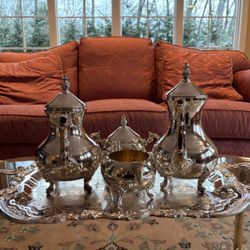 F.B. ROGERS STERLING SILVER PLATED TEA/COFFEE SET