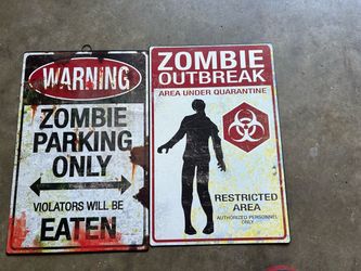 Zombie Novelty Metal Signs Set of 2