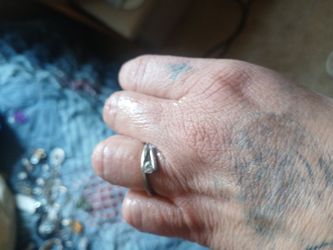 Silver fing with a diamond